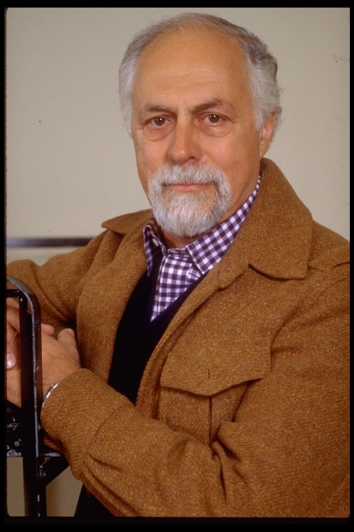 Director Gene Saks in a rehearsal shot fr. the Broadway play 