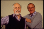 Director Gene Saks (L) & playwright Neil Simon (R) in a rehearsal shot fr. the Broadway play "Biloxi Blues." (New York)