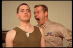 Actors (L-R) Matthew Broderick & Bill Sadler in a rehearsal shot fr. the Broadway play "Biloxi Blues." (New York)