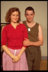 Actors Matthew Broderick & Penelope Ann Miller in a rehearsal shot fr. the Broadway play "Biloxi Blues." (New York)