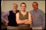 Director Gene Saks (L), actor Matthew Broderick (C) & playwright Neil Simon (R) in a rehearsal shot fr. the Broadway play "Biloxi Blues." (New York)