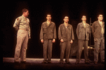 Actors (L-R) Kenneth Kay, Geoffrey Nauffts, Andrew Polk, John Younger & Scott McClelland in a scene fr. the National tour of the Broadway play "Biloxi Blues." (Boston)