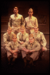Actors (Top L-R) Kenneth Kay & Andrew Polk; (Middle L-R) John Younger, John C. MacKenzie & Michael McNeill, (Bottom L-R) Geoffrey Nauffts & Scott McClelland in a cast shot fr. the National tour of the Broadway play "Biloxi Blues." (Boston)