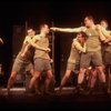 Actors (L-R) Geoffrey Nauffts, Andrew Polk & John Younger, Scott McClelland, John C. MacKenzie & Michael McNeill in a scene fr. the National tour of the Broadway play "Biloxi Blues." (Boston)