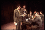 Actors (L-R) William Ragsdale, Michael McNeill, John C. MacKenzie, Andrew Polk, David Warshofsky & John Younger in a scene fr. the National tour of the Broadway play "Biloxi Blues." (Boston)