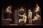 Actors (Top L-R) William Ragsdale, Andrew Polk & John C. MacKenzie, (Bottom L-R) David Warshofsky, Michael McNeill & John Younger in a scene fr. the National tour of the Broadway play "Biloxi Blues." (Boston)