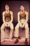 Actors (L-R) John C. MacKenzie & William Ragsdale in a scene fr. the National tour of the Broadway play "Biloxi Blues." (Boston)