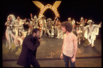 Actors (Front L-R) Ben Vereen & John Rubinstein w. cast in a scene fr. the Broadway musical "Pippin." (New York)