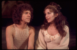 Actors John Rubinstein & Jill Clayburgh in a scene fr. the Broadway musical "Pippin." (New York)