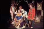 Actors (L-R) Christopher Chadman, Eric Berry, Leland Palmer & John Rubinstein in a scene fr. the Broadway musical "Pippin." (New York)