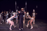 Actors (Front L-R) Kathryn Doby, Ben Vereen & Candy Brown in a scene fr. the Broadway musical "Pippin." (New York)