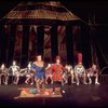 Actors (Front L-R) Eric Berry & John Rubinstein w. cast in a scene fr. the Broadway musical "Pippin." (New York)