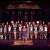 Actors Eric Berry (C) & John Rubinstein (R) w. cast in a scene fr. the Broadway musical "Pippin." (New York)
