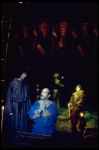 Actors (L-C) John Rubinstein & Eric Berry w. cast in a scene fr. the Broadway musical "Pippin." (New York)