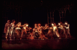 Actor Michael Rupert (C) w. cast in a scene fr. the replacement cast of the Broadway musical "Pippin." (New York)