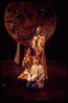 Actors (L-R) Michael Rupert, Betty Buckley & Shane Nickerson (holding duck) in a scene fr. the replacement cast of the Broadway musical "Pippin." (New York)