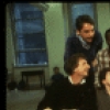 Actors (Back L-R) Bob Gunton, Ron Richardson & composer Roger Miller, (Front L-R) actors Rene Auberjonois Daniel Jenkins in a rehearsal shot fr. the original cast of the Broadway musical "Big River." (New York)