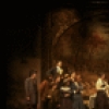 Actor Daniel Jenkins (C) & cast in a scene fr. the original cast of the Broadway musical "Big River." (New York)