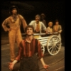 Actor Daniel Jenkins (Front) w. cast in a scene fr. the original cast of the Broadway musical "Big River." (New York)