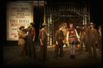 Actors Rene Auberjonois (4R) & Daniel Jenkins (2L) w. cast in a scene fr. the original cast of the Broadway musical "Big River." (New York)