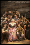 Assembled cast fr. the first replacement cast of the Broadway musical "Big River." (New York)