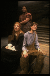 Actors (L-R) Marin Mazzie, Larry Riley & Martin Moran in a scene fr. the second replacement cast of the Broadway musical "Big River." (New York)