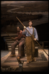 Actors (L-R) George Merritt & Martin Moran in a scene fr. the second replacement cast of the Broadway musical "Big River." (New York)