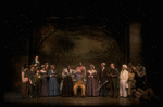 Actor Brian Lane Green (C) w. cast in a scene fr. the third replacement cast of the Broadway musical "Big River." (New York)