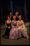 Actors (Back L-R) Ron Husmann & Hans Conried, (Seated L-R) Ruth Warrick, Jane Powell & Patsy Kelly in a scene fr. the replacement cast of the Broadway revival of the musical "Irene." (New York)