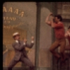 Actor Ron Husmann (L) w. cast in a scene fr. the replacement cast of the Broadway revival of the musical "Irene." (New York)