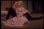Actors Jane Powell & Ron Husmann in a scene fr. the replacement cast of the Broadway revival of the musical "Irene." (New York)