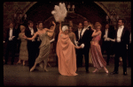 Actors (fr. L-R) Ted Pugh, Carmen Alvarez, Jane Powell, Goerge S. Irving, Patti Karr & Ron Husmann w. cast in a scene fr. the replacement cast of the Broadway revival of the musical "Irene." (New York)