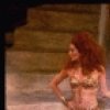Actress Alyson Reed & camel in a scene fr. the Broadway musical "Oh, Brother!." (New York)
