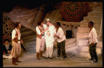 Actors (L-R) David Carroll, Harry Groener, Richard B. Shull, Alan Weeks & Joe Morton in a scene fr. the Broadway musical "Oh, Brother!." (New York)