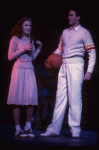 Actors George Dvorsky & Alyson Reed as Norma Jean Baker in a scene fr. the Broadway musical "Marilyn: an American Fable." (New York)