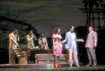 Actors (L-R) T.A. Stephens, Michael Kubala, Peggie Blue, Alyson Reed (as Morma Jean Baker), Mitchell Greenberg & Alan North in a scene fr. the Broadway musical "Marilyn: an American Fable." (New York)