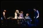 Actors (L-R) Richard Frisch, Joan Finklestein, Audrey Lavine, Teresa Stratas & Terrence Mann in a scene fr. the Broadway musical "Rags." (New York)