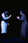 Actors Judy Kuhn & Dick Latessa in a scene fr. the Broadway musical "Rags." (New York)