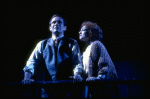 Actors Teresa Stratas & Larry Kert in a scene fr. the Broadway musical "Rags." (New York)