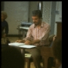 Composer Stephen Sondheim in a rehearsal shot fr. the Broadway musical "Merrily We Roll Along." (New York)