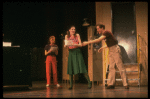 Actors (L-R) Sally Klein, Marianna (Mana) Allen & Jim Walton in a scene fr. the Broadway musical "Merrily We Roll Along." (New York)