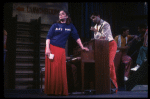 Actress Ann Morrison (L) in a scene fr. the Broadway musical "Merrily We Roll Along." (New York)