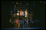 Ensemble in a scene fr. the Broadway musical "Merrily We Roll Along." (New York)