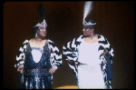 Singers (L-R) Ruth Brown & Linda Hopkins in a scene fr. the Broadway musical revue "Black and Blue." (New York)