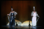 Singers (L-R) Ruth Brown & Linda Hopkins in a scene fr. the Broadway musical revue "Black and Blue." (New York)