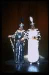 Singers (L-R) Ruth Brown & Linda Hopkins in a scene fr. the Broadway musical revue "Black and Blue." (New York)