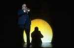 Trumpet player Jake Porter in a scene fr. the Broadway musical revue "Black and Blue." (New York)