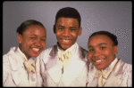 Dancers (L-R) Dormeshia Sumbry, Tarik Winston & Cyd Glover in a publicity shot fr. the replacement cast of the Broadway musical revue "Black and Blue." (New York)