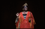 Singer LaVern Baker in a scene fr. the replacement cast of the Broadway musical revue "Black and Blue." (New York)