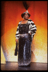 Singer LaVern Baker in a scene fr. the replacement cast of the Broadway musical revue "Black and Blue." (New York)